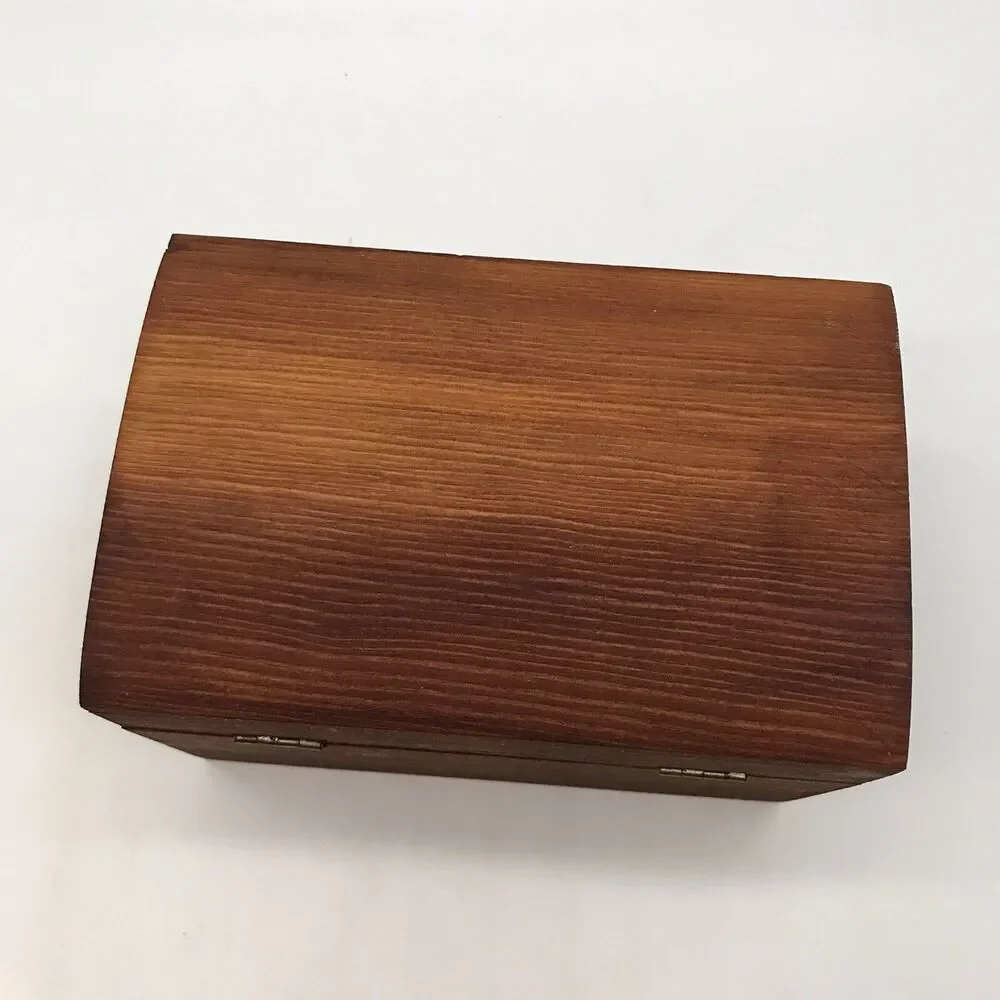 Small Wooden Curved Top Box Hinged Latch Storage Crafts Jewelry Keepsakes Cards